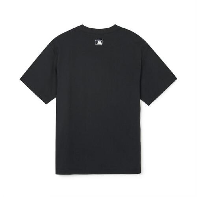 MLB Premium Varsity Overfit T Shirts Black | Australia_MLB52936