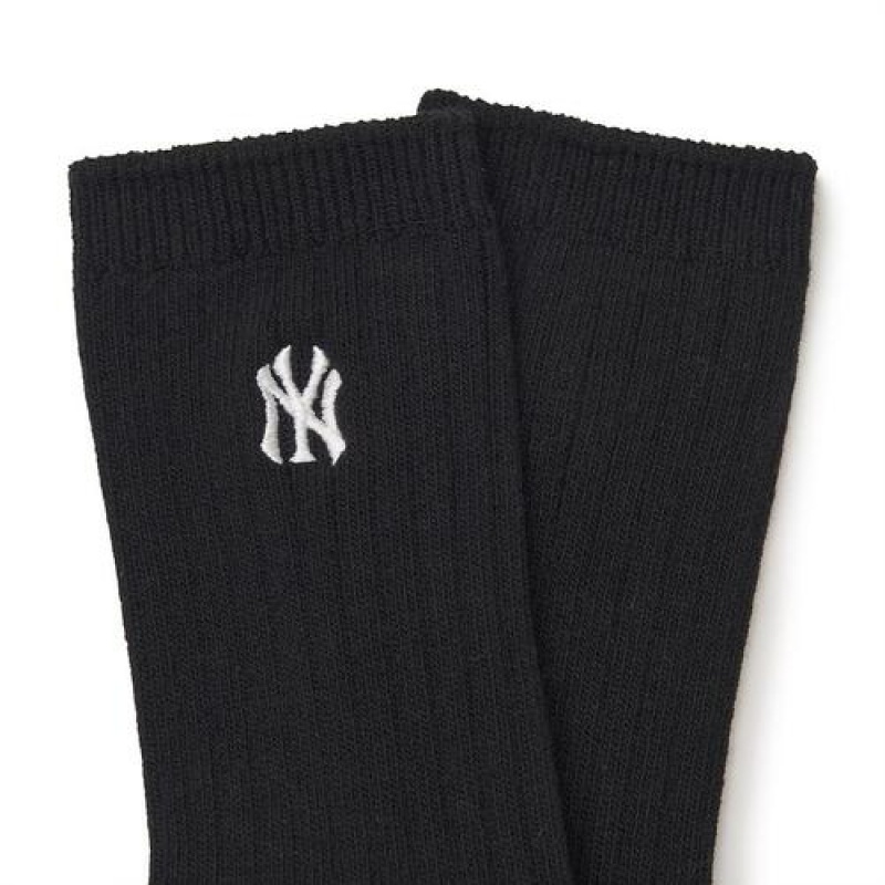 MLB Ribbed 3ea Socks Accessories Black | Australia_MLB28017