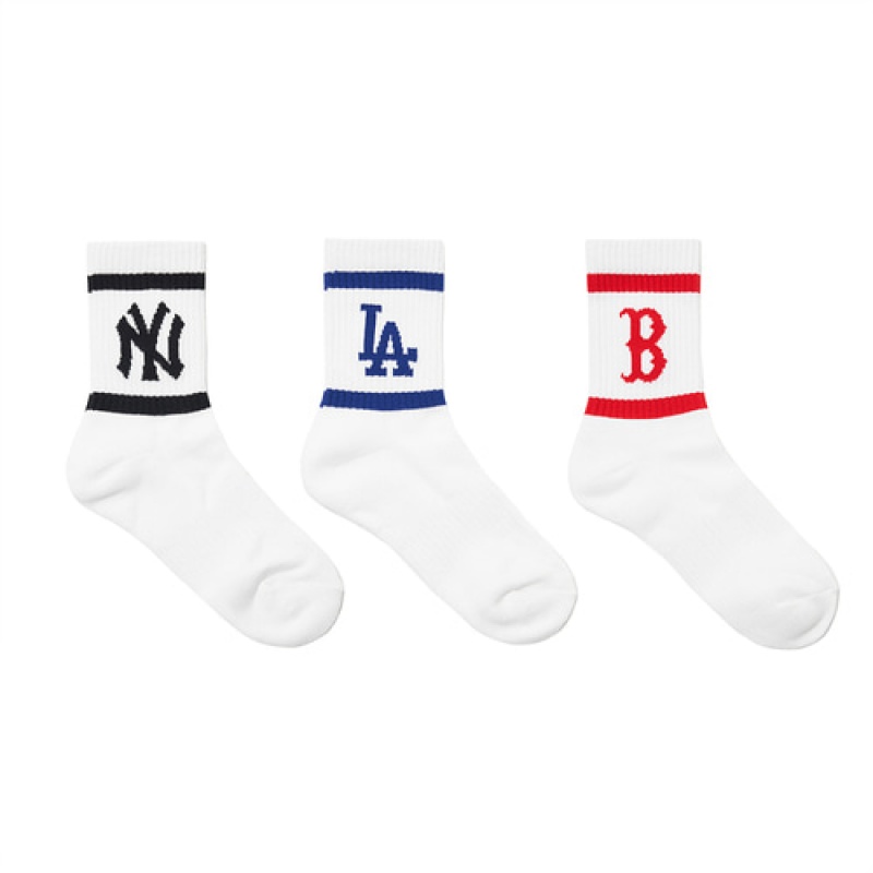 MLB Signature Team Logo Socks White | Australia_MLB37802