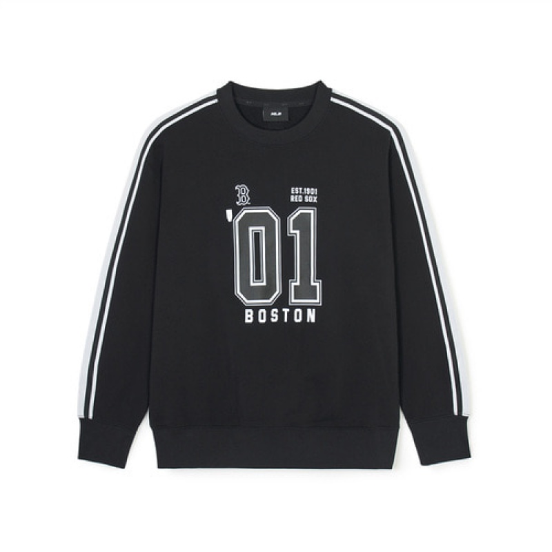 MLB Sportvie Varsity Overfit Track Sweatshirts Black | Australia_MLB92182