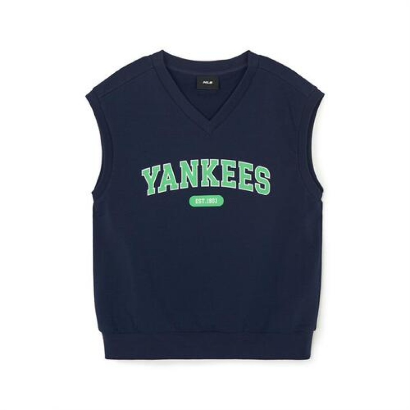 MLB Varsity 3pcs Vest Set Up Tops Black | Australia_MLB57950