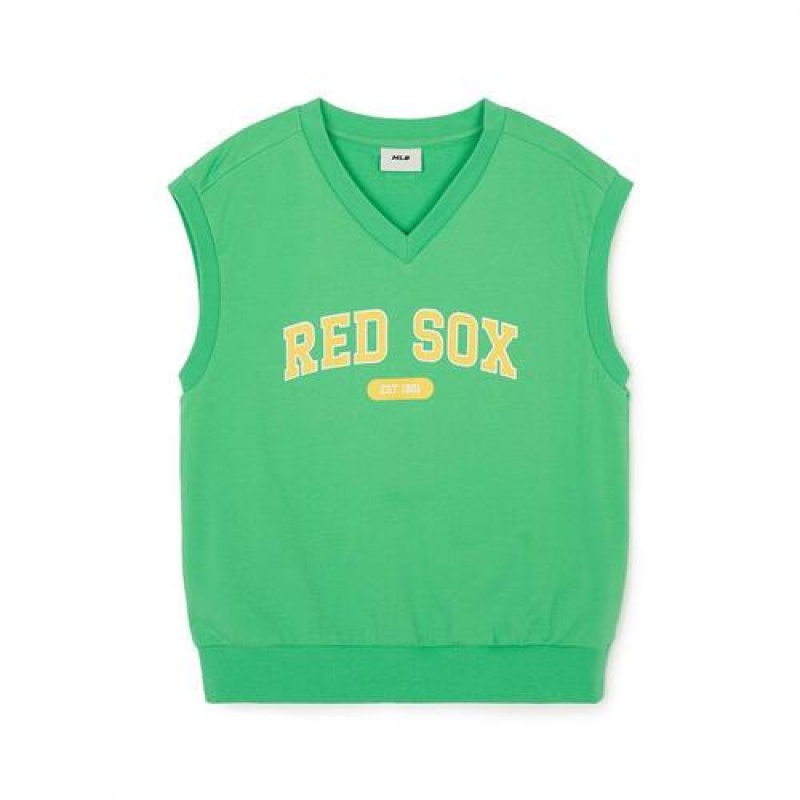 MLB Varsity 3pcs Vest Set Up Tops Green | Australia_MLB38768