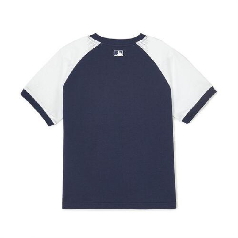 MLB Varsity Big Logo T Shirt Tops Navy | Australia_MLB84248