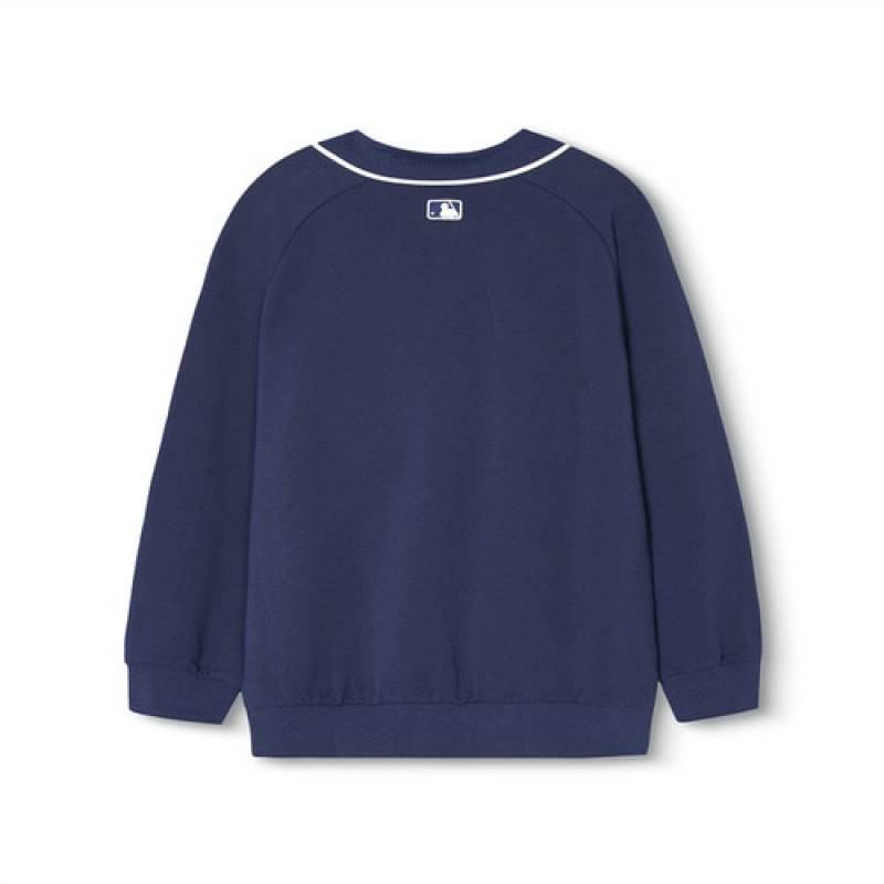 MLB Varsity Collar Sweatshirt Tops Navy | Australia_MLB43794