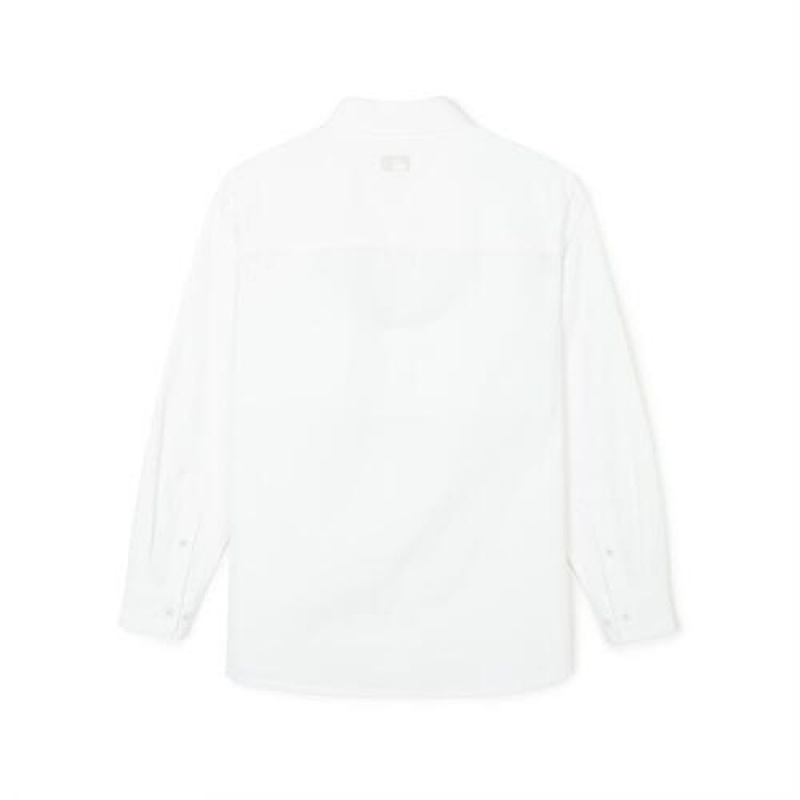 MLB Varsity Cotton Long Sleeve Shirts White | Australia_MLB10934