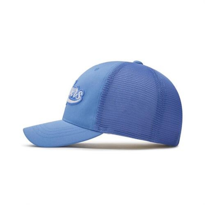 MLB Varsity Cursive Trucker Cap Blue | Australia_MLB43187