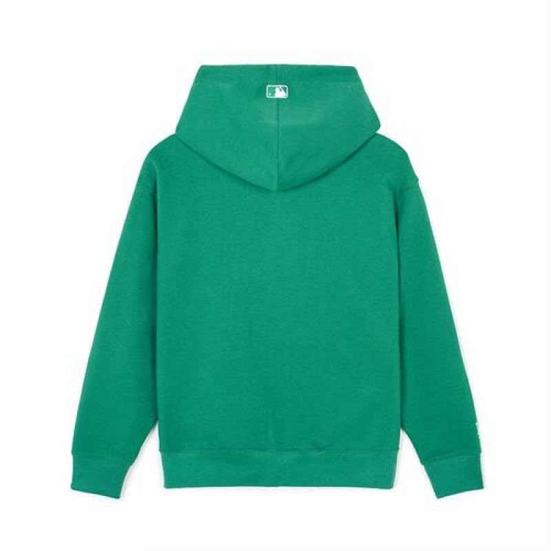 MLB Varsity Front Graphic Overfit Hood Zip Up Hoodie Green | Australia_MLB37018