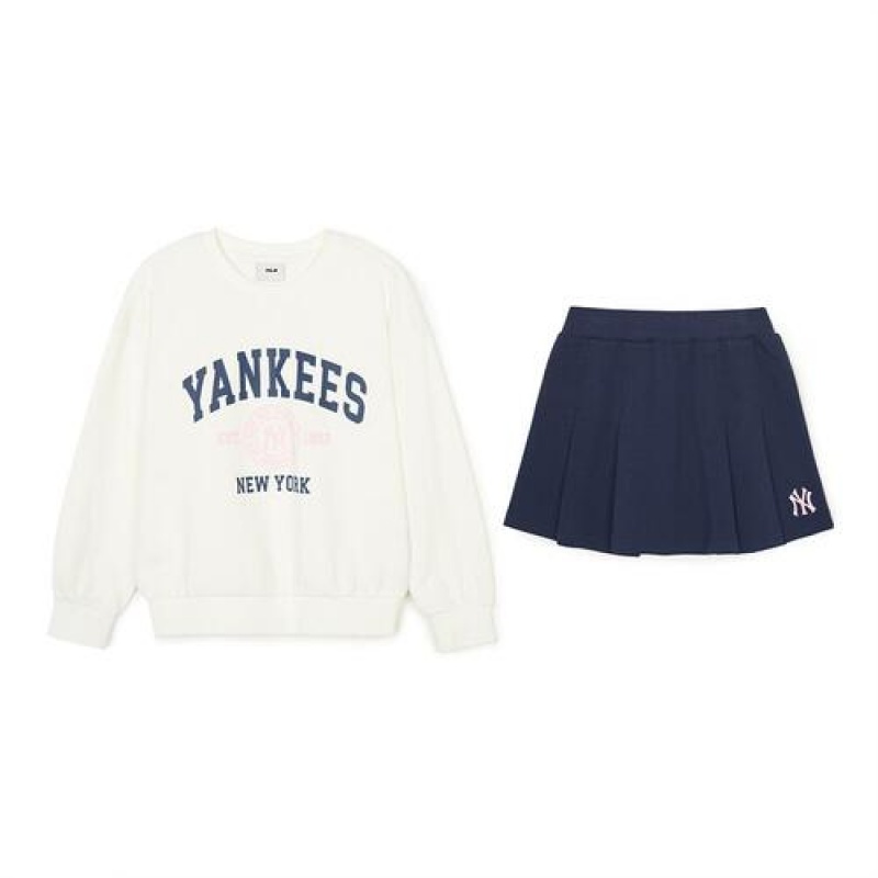 MLB Varsity Girl\'s Mtm Set Up Tops White | Australia_MLB45399