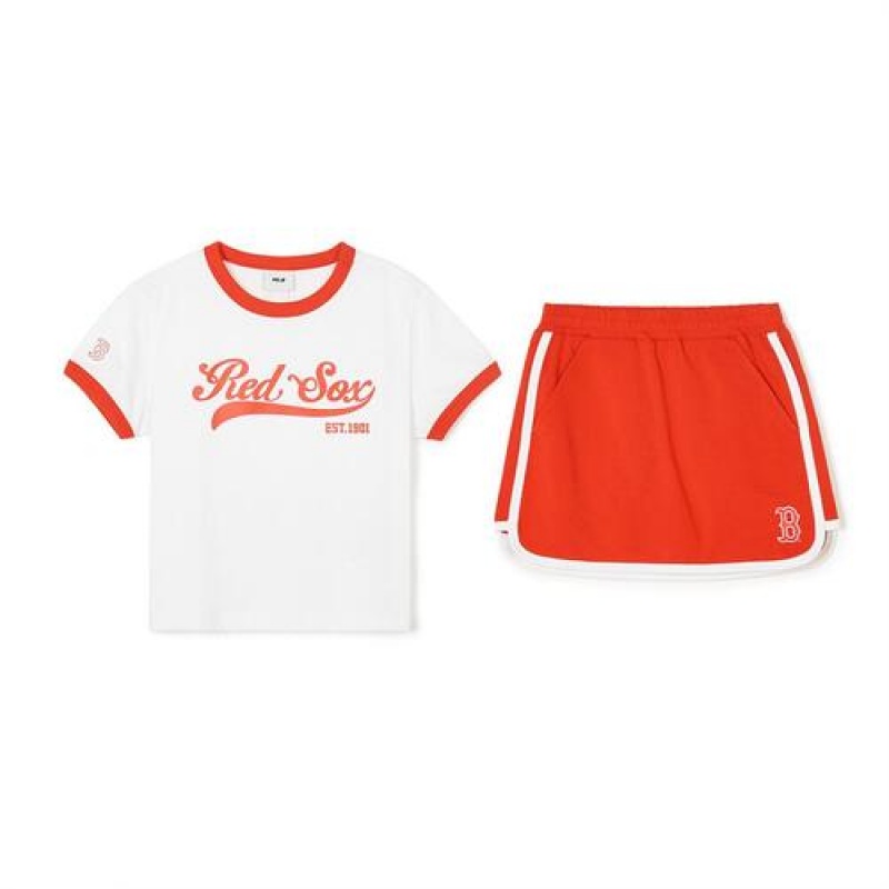 MLB Varsity Girls\' Sportive Skirt Set Up Bottoms Orange | Australia_MLB54079