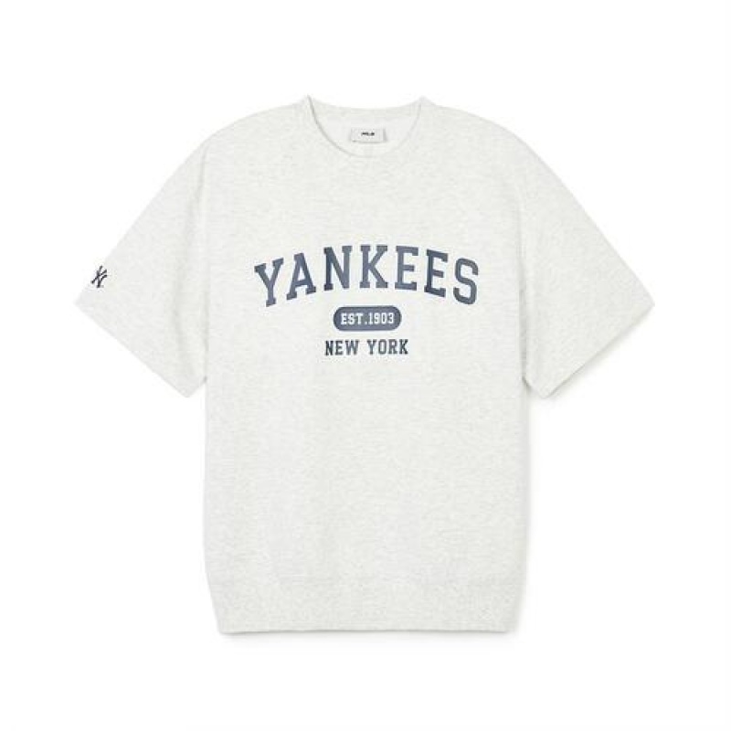 MLB Varsity Half Sleeve Sweatshirts T Shirts White | Australia_MLB75588