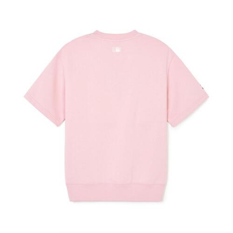 MLB Varsity Half Sleeve Sweatshirts T Shirts Pink | Australia_MLB12125