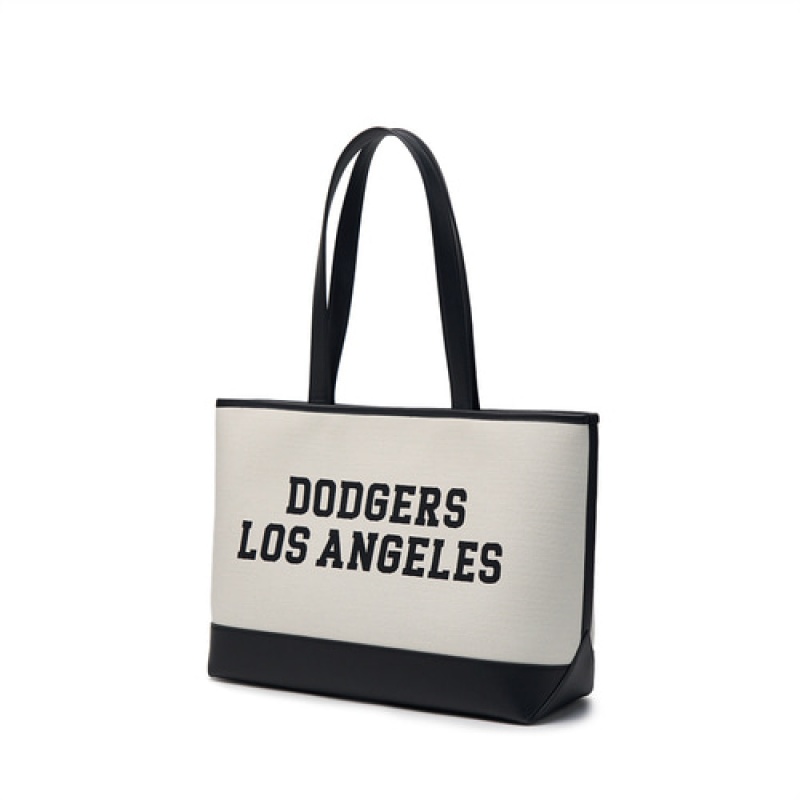 MLB Varsity Jacquard Canvas Large Tote Bags White | Australia_MLB92828