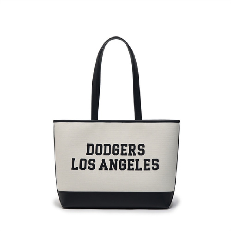 MLB Varsity Jacquard Canvas Large Tote Bags White | Australia_MLB92828