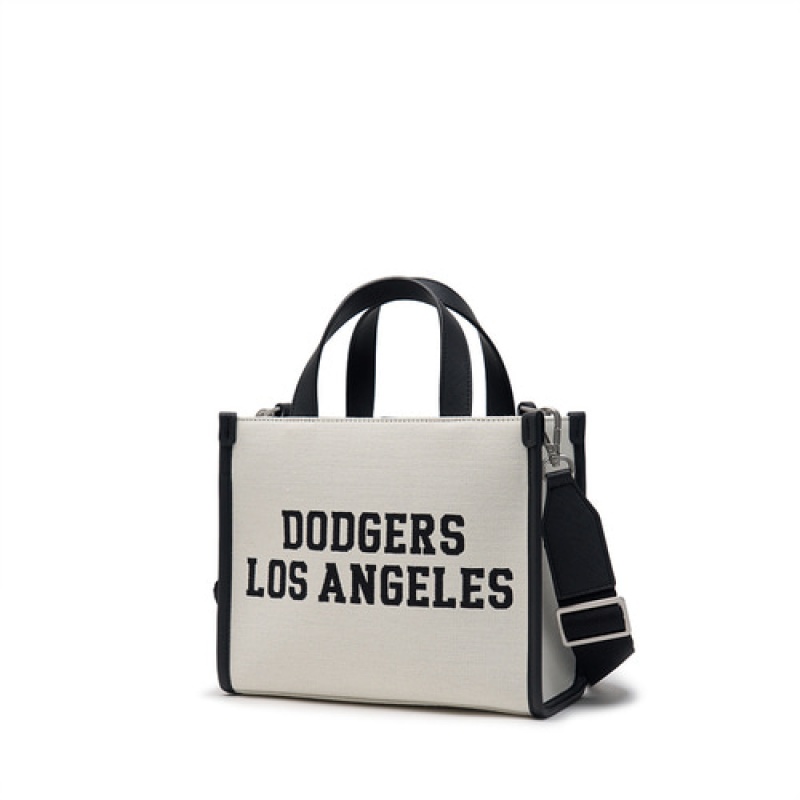 MLB Varsity Jacquard Canvas Small Tote Bags White | Australia_MLB19866