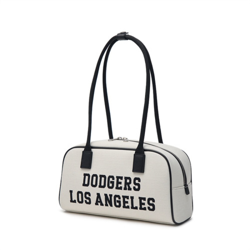 MLB Varsity Jacquard Canvas Square Tote Bags White | Australia_MLB62053