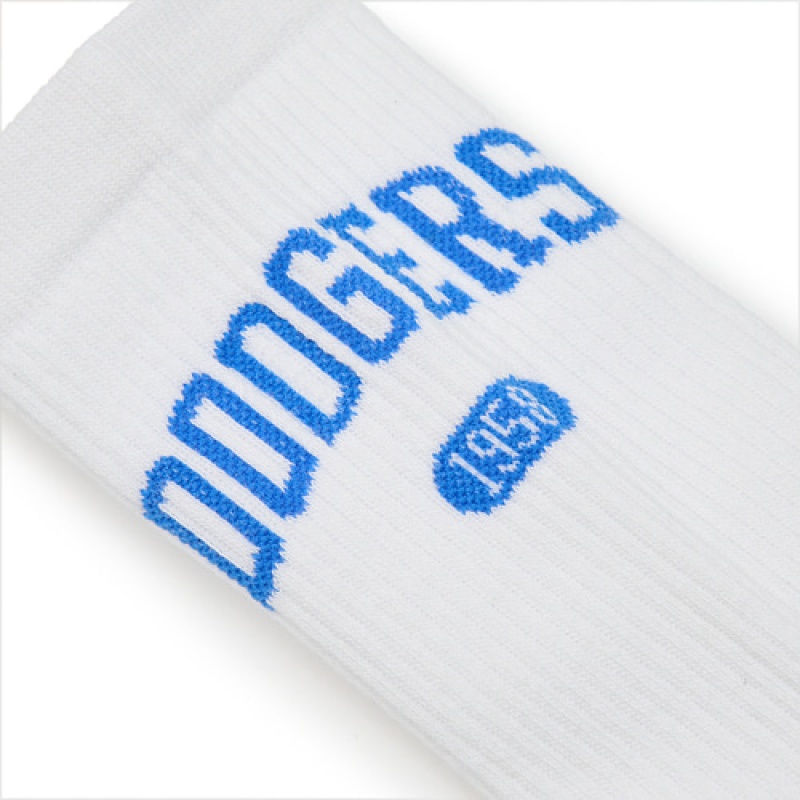 MLB Varsity Lettering Mid Socks White | Australia_MLB82404