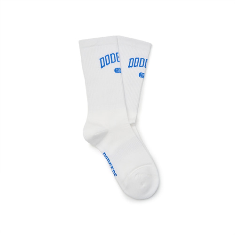 MLB Varsity Lettering Mid Socks White | Australia_MLB82404