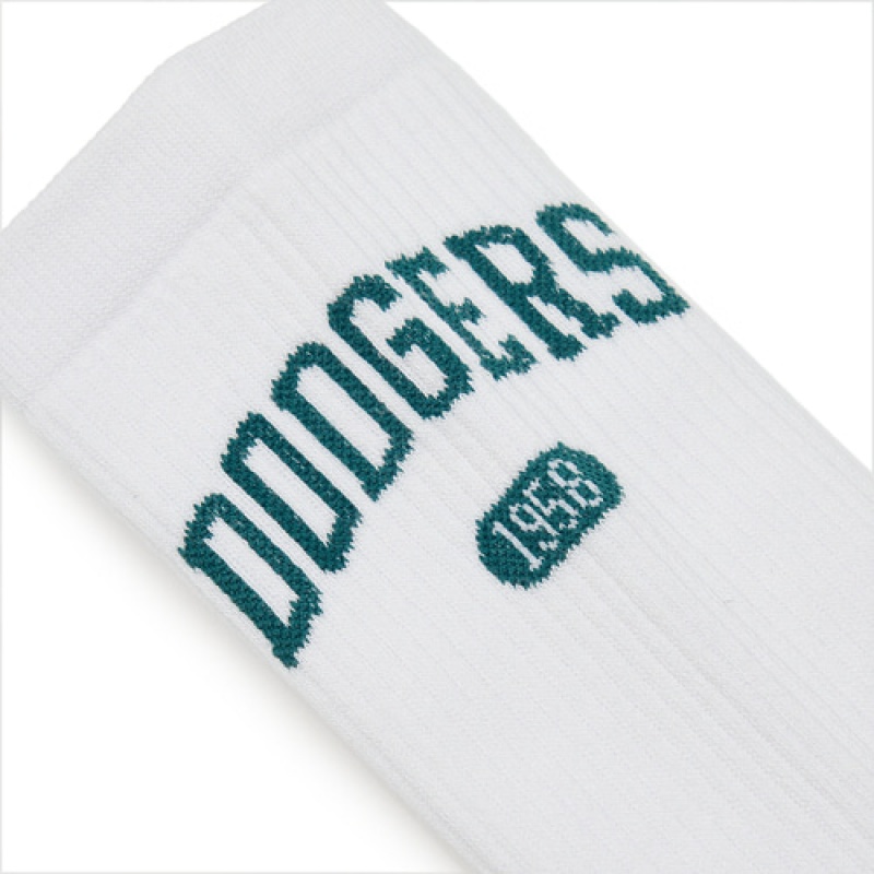 MLB Varsity Lettering Mid Socks White | Australia_MLB18380