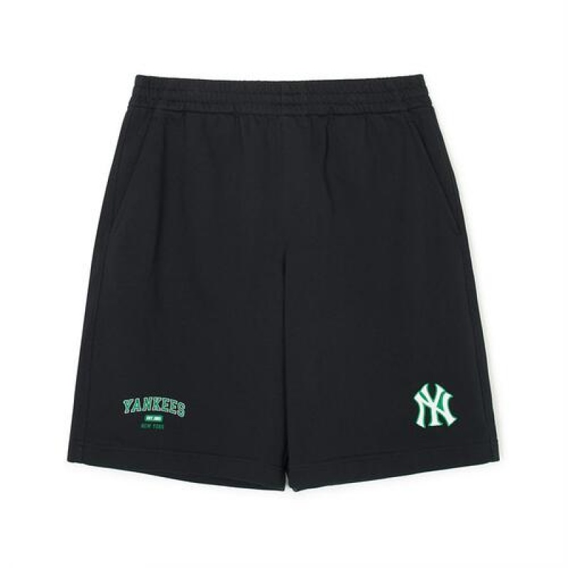 MLB Varsity Logo 9in Shorts Bottoms Black | Australia_MLB40309