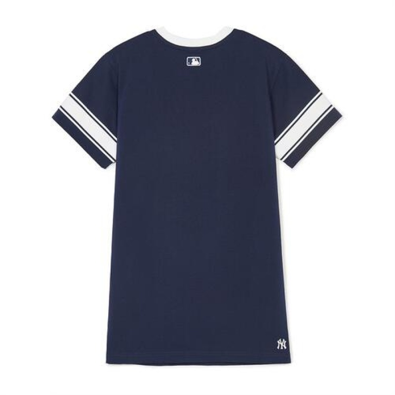 MLB Varsity Number Graphic Dress Tops Navy | Australia_MLB86301