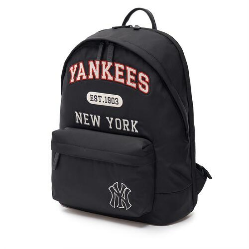 MLB Varsity Nylon Backpacks Black | Australia_MLB59306