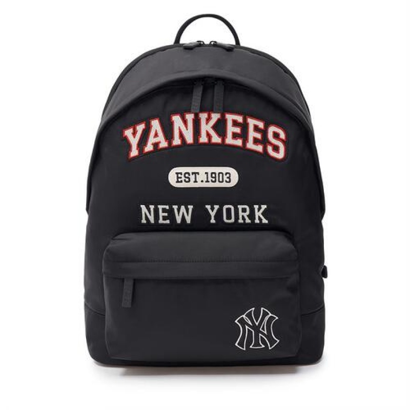 MLB Varsity Nylon Backpacks Black | Australia_MLB59306