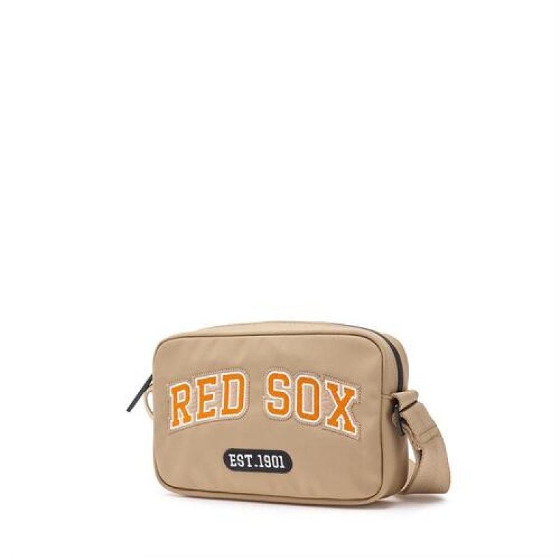 MLB Varsity Nylon Crossbody Bags Beige | Australia_MLB74513