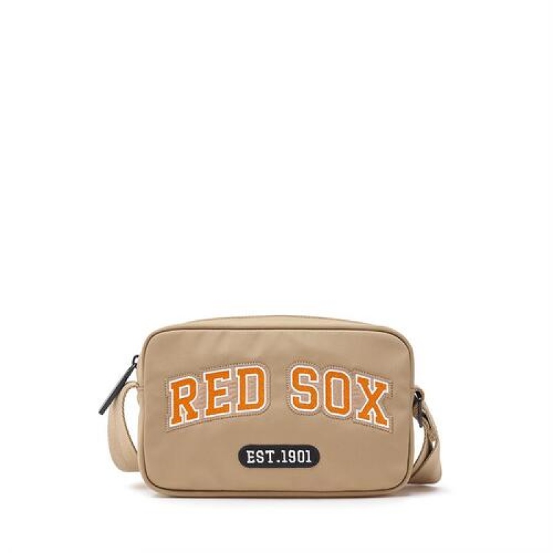 MLB Varsity Nylon Crossbody Bags Beige | Australia_MLB74513