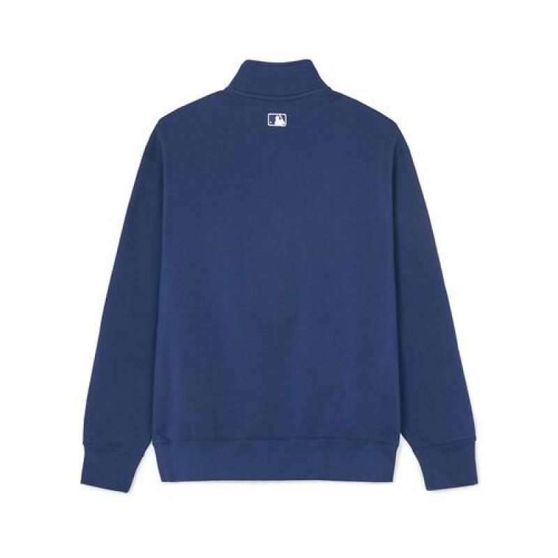 MLB Varsity Over Fit Half Zip Sweatshirts Blue | Australia_MLB34328