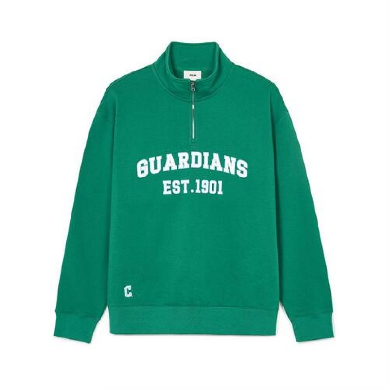 MLB Varsity Over Fit Half Zip Sweatshirts Green | Australia_MLB54653