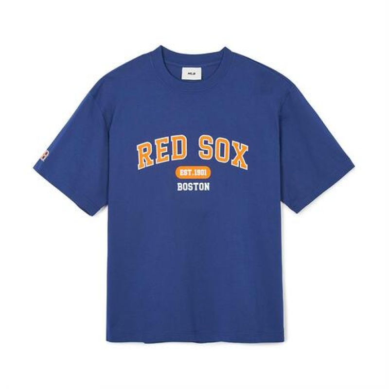 MLB Varsity Over Fit T Shirts Blue | Australia_MLB59689