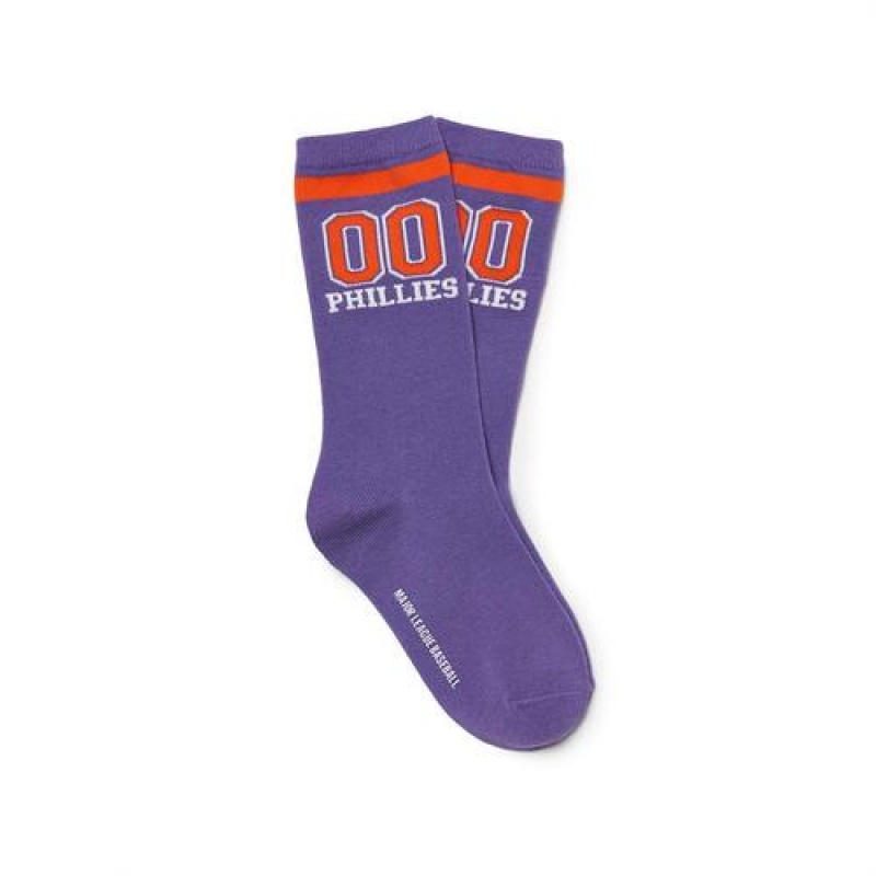 MLB Varsity Skate Socks Accessories Purple | Australia_MLB30217