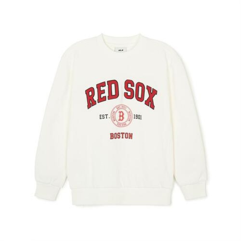 MLB Varsity Sweatshirt Tops White | Australia_MLB31344