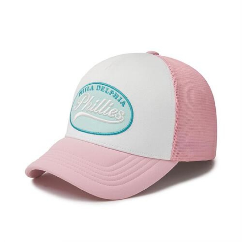 MLB Varsity Wappen Baseball Caps White / Pink | Australia_MLB92217