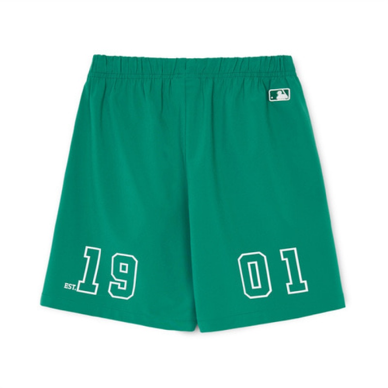 MLB Varsity Woven Shorts Bottoms Green | Australia_MLB77768