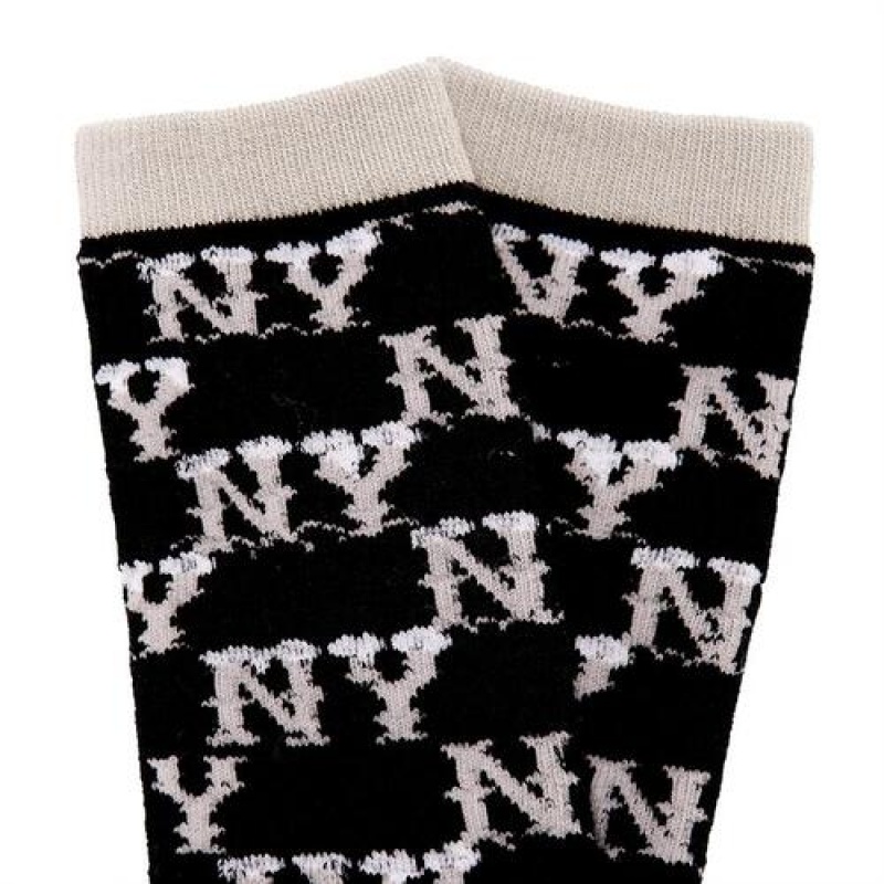 MLB Winter Monogram Board Socks Accessories Black | Australia_MLB62888