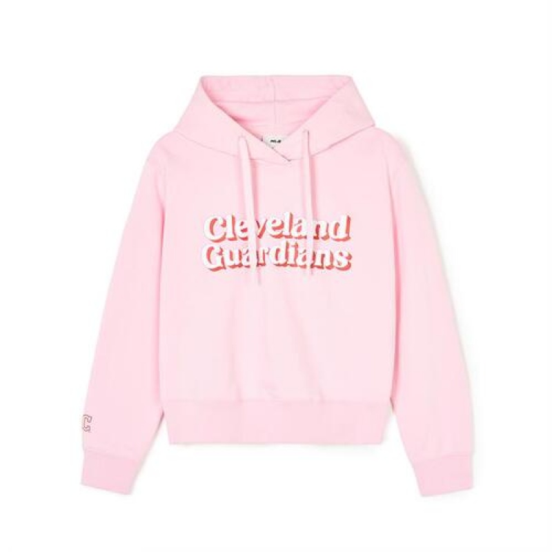 MLB Women Varsity Crop Hoodie Pink | Australia_MLB45112