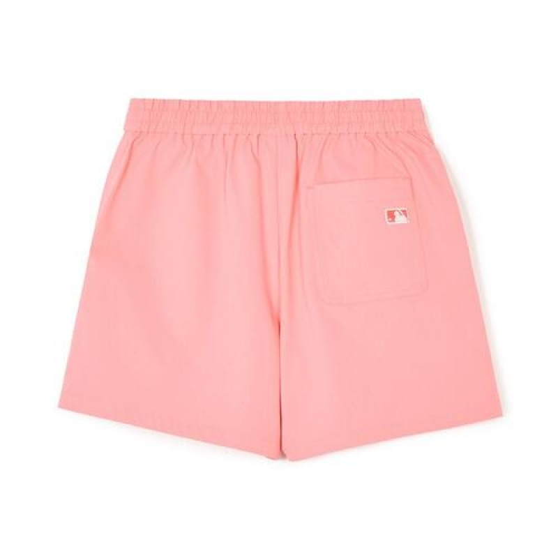 MLB Women`s Basic Cotton Touch 5.5in Woven Shorts Bottoms Pink | Australia_MLB93689