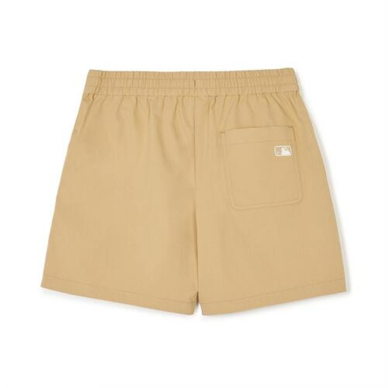 MLB Women`s Basic Cotton Touch 5.5in Woven Shorts Bottoms Yellow | Australia_MLB60117