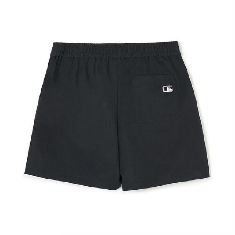 MLB Women`s Basic Cotton Touch 5.5in Woven Shorts Bottoms Black | Australia_MLB74390