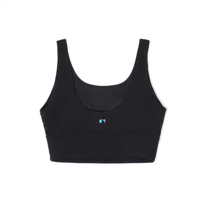 MLB Women`s Basic Luxleisure Small Logo Luxleisure Crop Top T Shirts Black | Australia_MLB98974