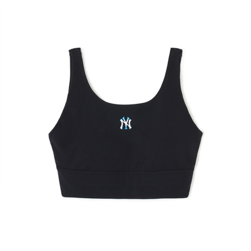 MLB Women`s Basic Luxleisure Small Logo Luxleisure Crop Top T Shirts Black | Australia_MLB98974