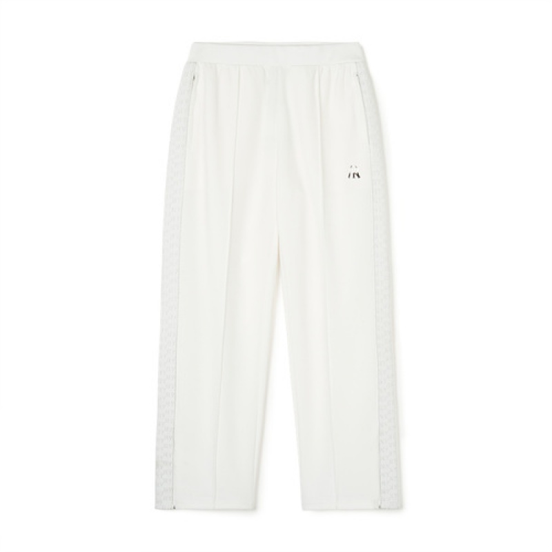 MLB Women`s Basic Luxleisure Taping Jersey Straight Pants Bottoms White | Australia_MLB59736