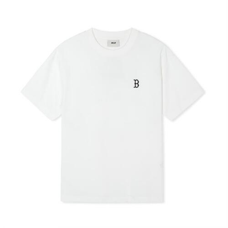 MLB Women`s Basic Small Logo Over Fit T Shirts White | Australia_MLB38718