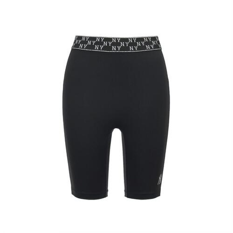 MLB Women`s Monogram Luxleisure Bike Shorts Bottoms Black | Australia_MLB98016