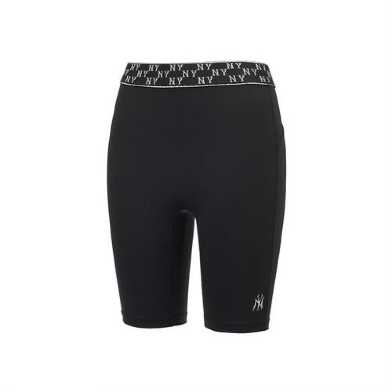 MLB Women`s Monogram Luxleisure Bike Shorts Bottoms Black | Australia_MLB98016