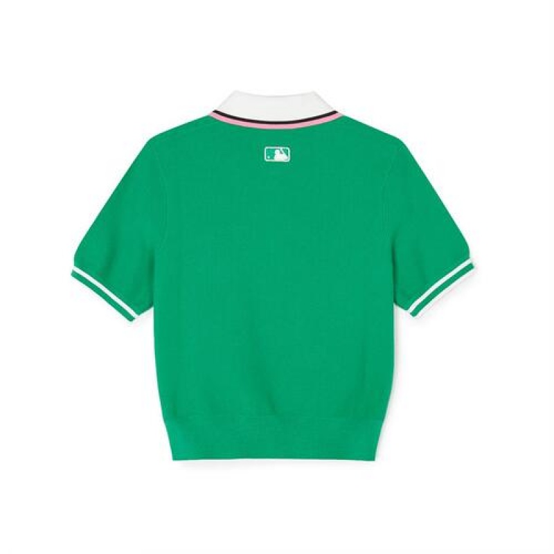 MLB Women`s Sportive Varsity Half Zip Sweater Pullover T Shirts Green | Australia_MLB79909