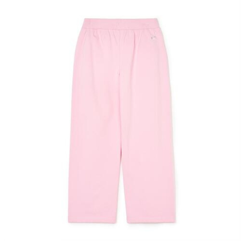 MLB Women`s Varsity Pintuck Wide Pants Bottoms Pink | Australia_MLB88356