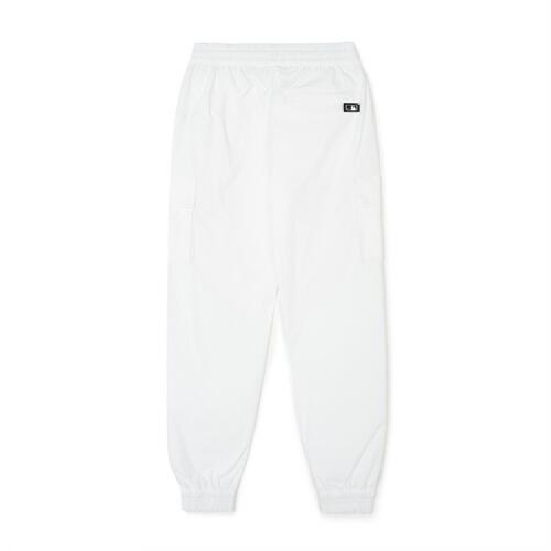 MLB Women`s Varsity Sportive Woven Cargo Track Pants Bottoms White | Australia_MLB37180